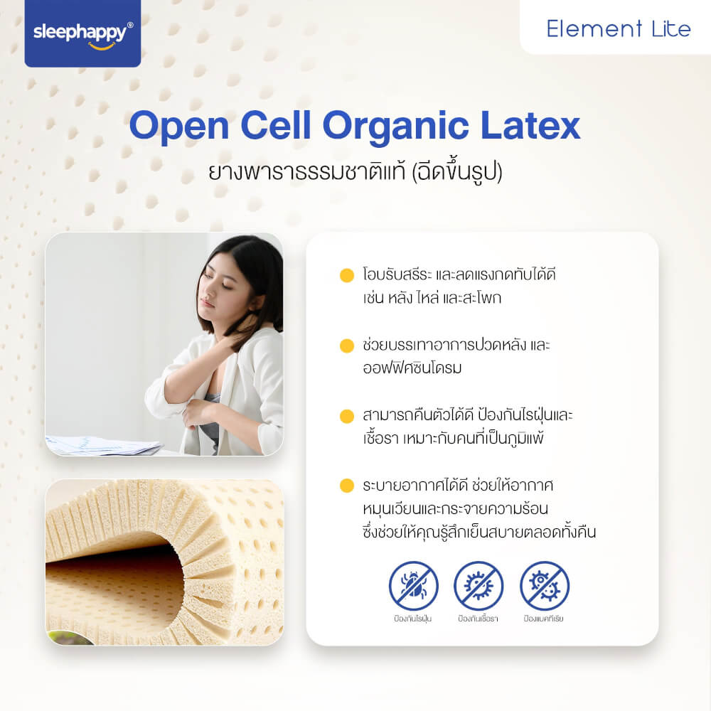 ที่นอน 3.5 ฟุต SLEEPHAPPY ELEMENT LITE V.2 หนา 4 นิ้ว_3